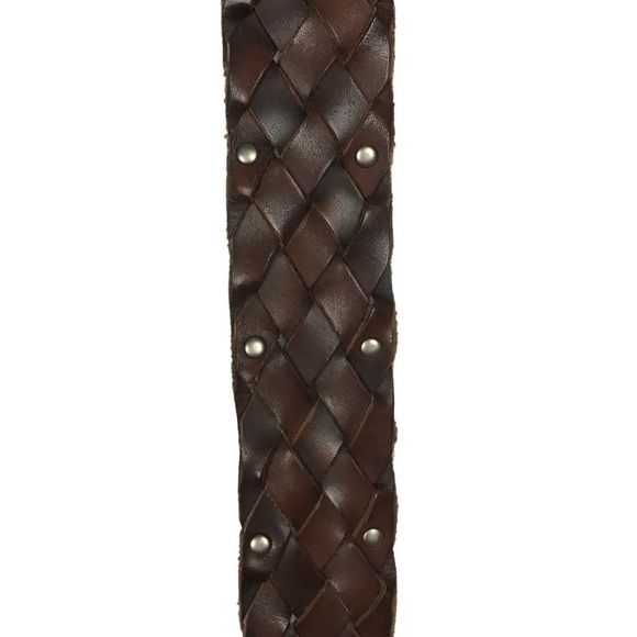 AMERICAN EAGLE Braided Leather Belt Stud Details Western Equestrian Rodeo S/M - Picture 7 of 15